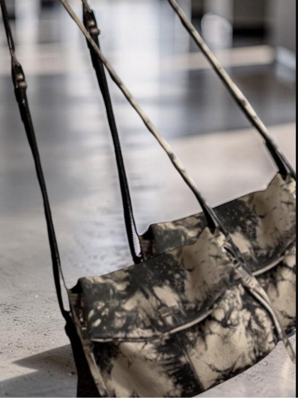 Aimee Kestenberg Neutral Tie-Dye Leather Crossbody Bag - Picture 15 of 16